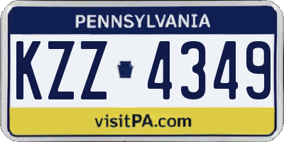 PA license plate KZZ4349