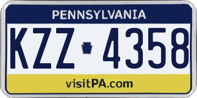 PA license plate KZZ4358