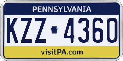 PA license plate KZZ4360