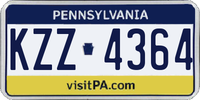 PA license plate KZZ4364