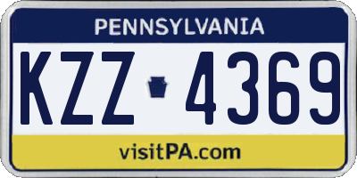 PA license plate KZZ4369