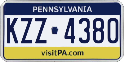 PA license plate KZZ4380