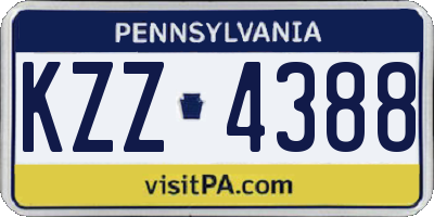 PA license plate KZZ4388