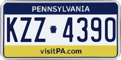 PA license plate KZZ4390