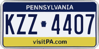 PA license plate KZZ4407