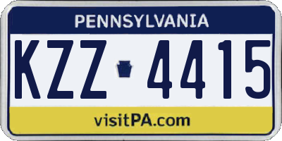 PA license plate KZZ4415