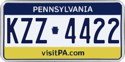 PA license plate KZZ4422