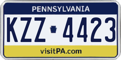 PA license plate KZZ4423