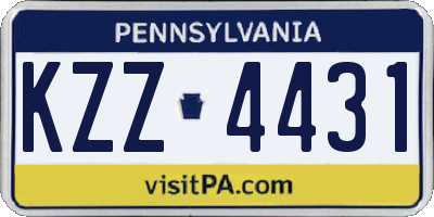 PA license plate KZZ4431