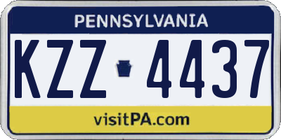 PA license plate KZZ4437