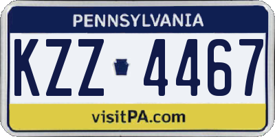 PA license plate KZZ4467