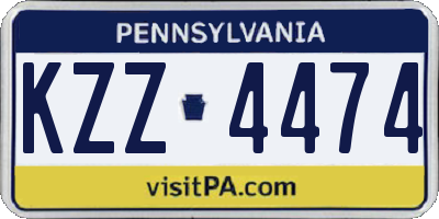 PA license plate KZZ4474