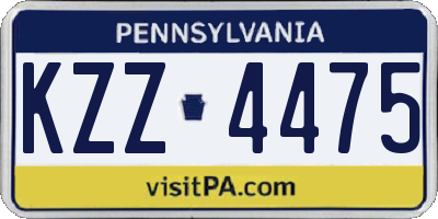 PA license plate KZZ4475