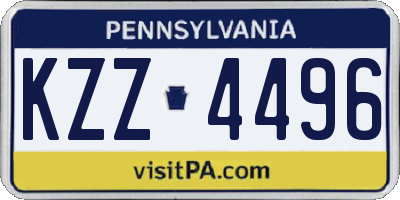 PA license plate KZZ4496