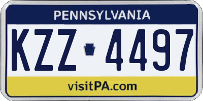 PA license plate KZZ4497