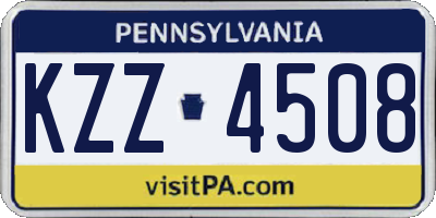 PA license plate KZZ4508