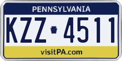 PA license plate KZZ4511