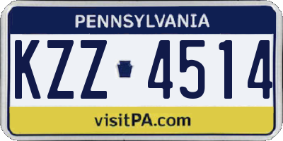 PA license plate KZZ4514
