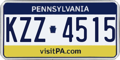 PA license plate KZZ4515