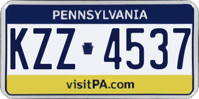 PA license plate KZZ4537
