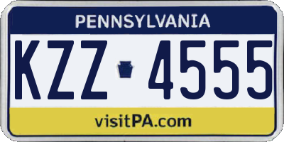 PA license plate KZZ4555