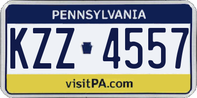 PA license plate KZZ4557