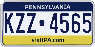 PA license plate KZZ4565