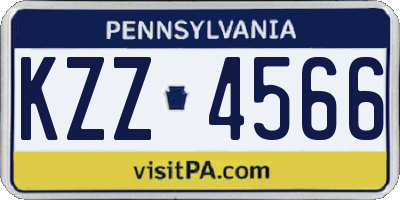 PA license plate KZZ4566
