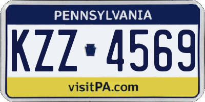 PA license plate KZZ4569