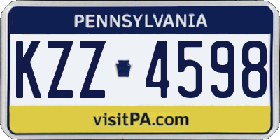 PA license plate KZZ4598