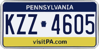 PA license plate KZZ4605
