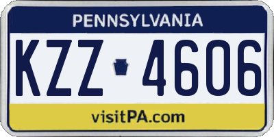 PA license plate KZZ4606