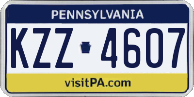 PA license plate KZZ4607