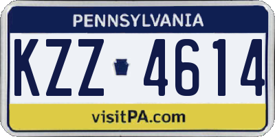 PA license plate KZZ4614