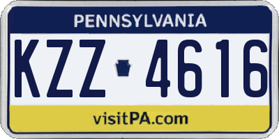 PA license plate KZZ4616