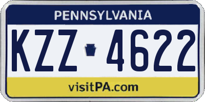 PA license plate KZZ4622