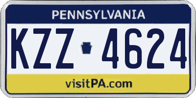 PA license plate KZZ4624