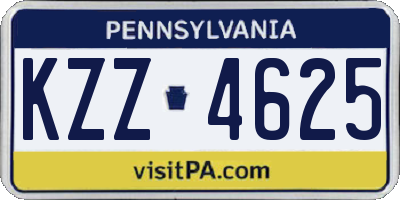 PA license plate KZZ4625
