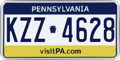 PA license plate KZZ4628