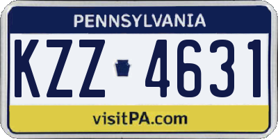 PA license plate KZZ4631