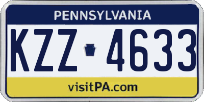 PA license plate KZZ4633