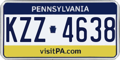 PA license plate KZZ4638