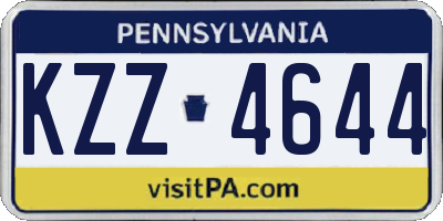 PA license plate KZZ4644
