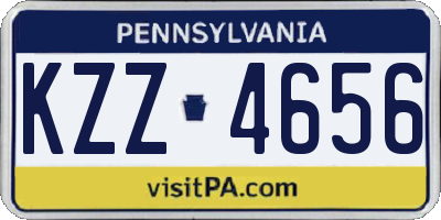 PA license plate KZZ4656