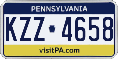 PA license plate KZZ4658