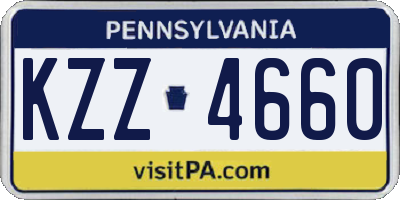 PA license plate KZZ4660
