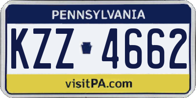 PA license plate KZZ4662