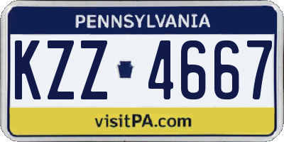 PA license plate KZZ4667