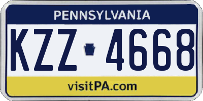 PA license plate KZZ4668