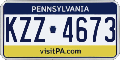 PA license plate KZZ4673